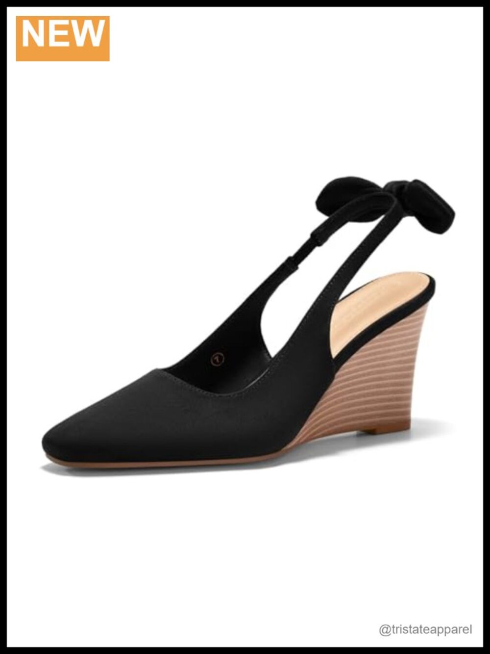 Womens Wedge Sandals Slingback Bow Heels Closed Square Toe Summer Dress Shoes